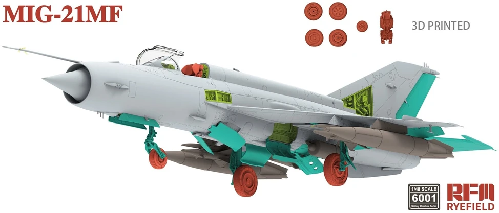Naikintuvo MiG-21MF surenkamas modelis Rye Field Model 1/48 RFM-6001