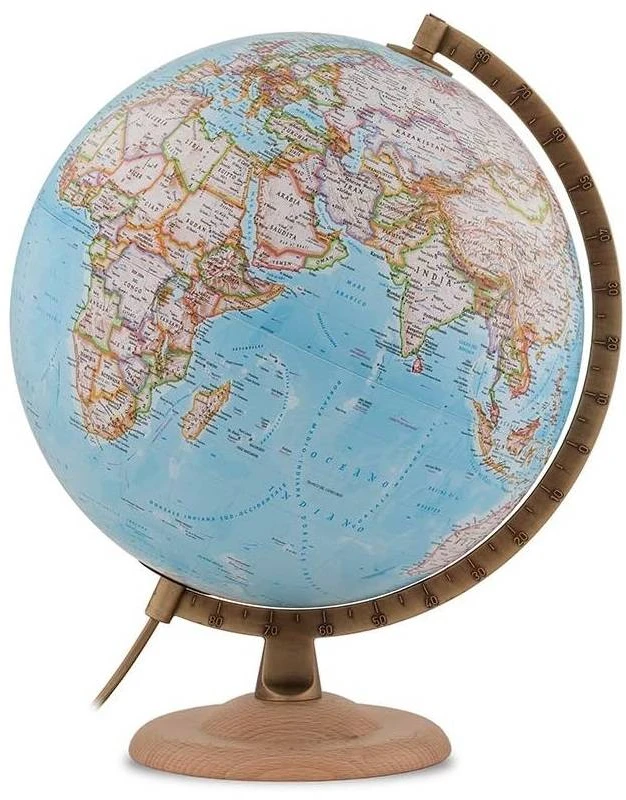 National Geographic politinis gaublys 30 cm su riešutmedžio padu, anglų kalba