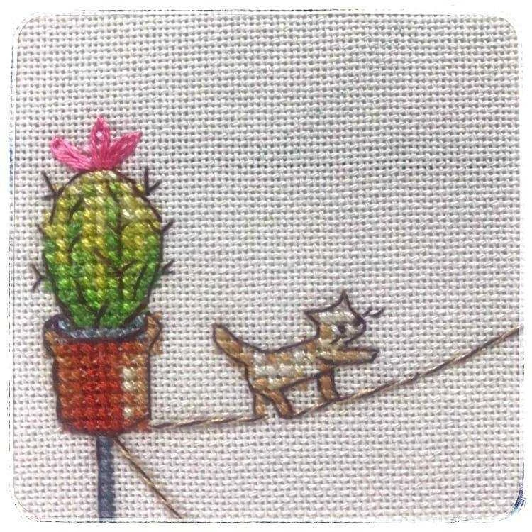 NeoCraft siuvinėjimo kryželiu rinkinys „Kaktusai“, 20×23 cm