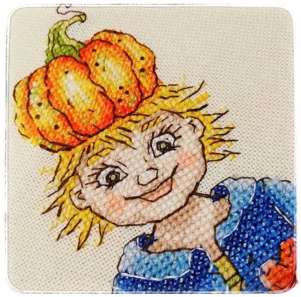 NeoCraft Siuvinėjimo kryželiu rinkinys „Moliūgų sargai“, 16x25 cm, Zweigart