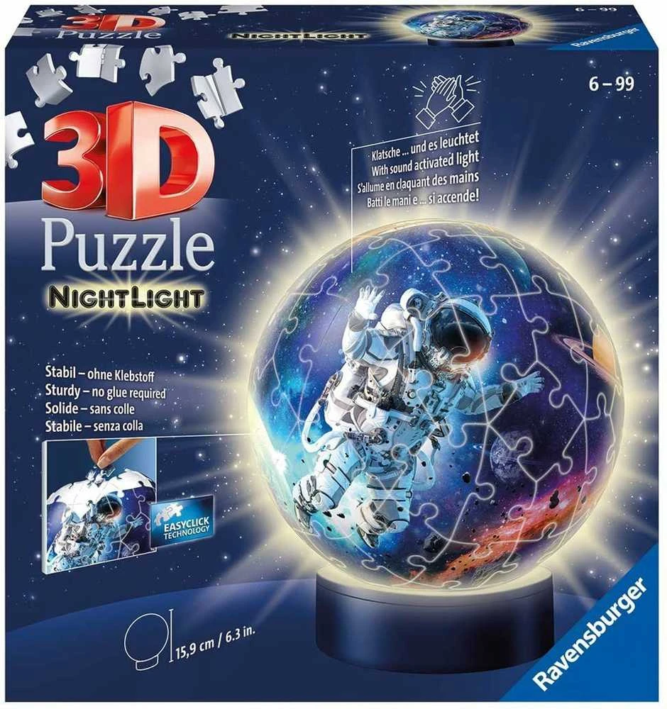 Ravensburger 3D Dėlionė 74 vnt. - Šviečiantis rutulys: Astronautas