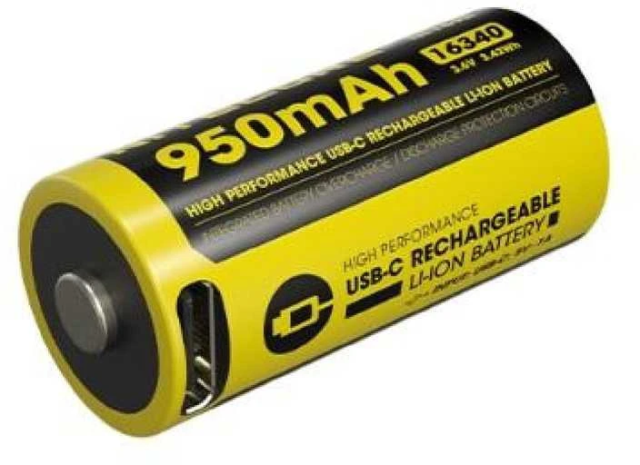 Baterija NITECORE 16340 NL169R 950mAh USB-C