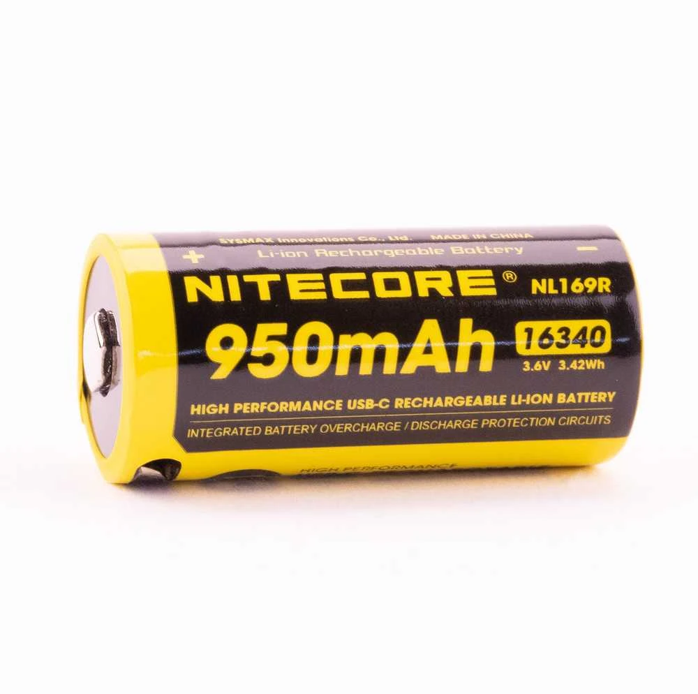 Baterija NITECORE 16340 NL169R 950mAh USB-C