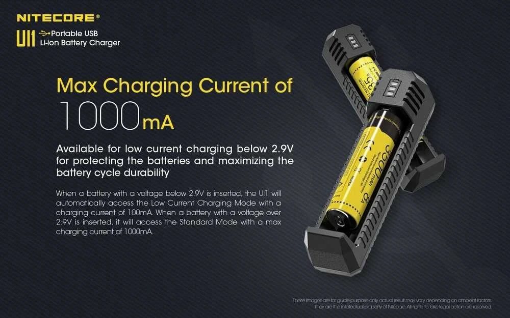 Nitecore UI1 Portable USB Intelligent Universal Baterijų įkroviklis