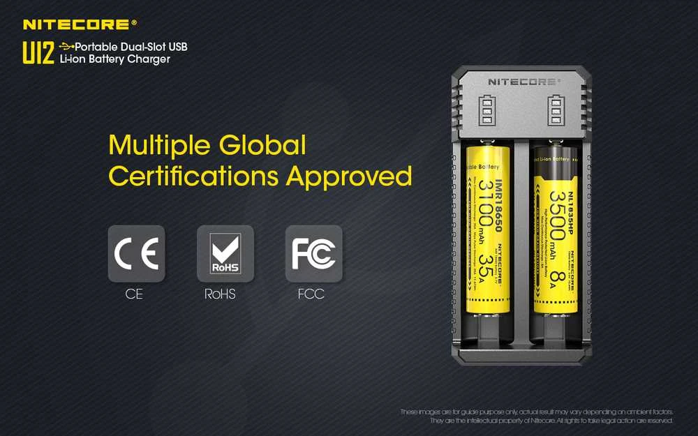 Nitecore UI2 Portable Dual-slot USB Baterijų įkroviklis