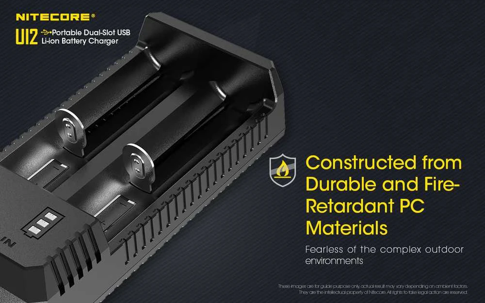 Nitecore UI2 Portable Dual-slot USB Baterijų įkroviklis