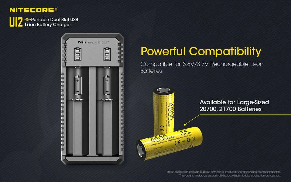 Nitecore UI2 Portable Dual-slot USB Baterijų įkroviklis