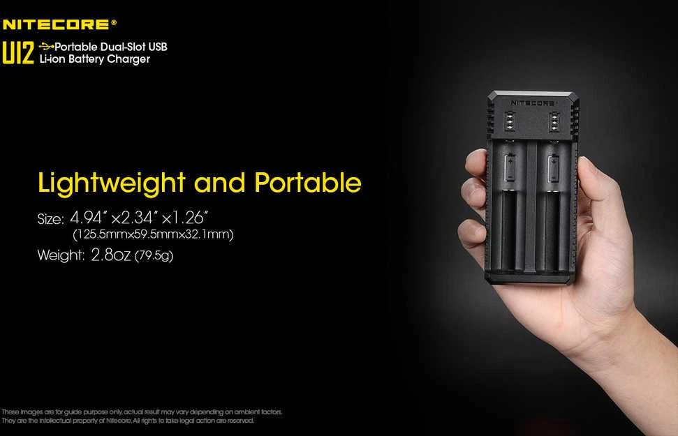 Nitecore UI2 Portable Dual-slot USB Baterijų įkroviklis