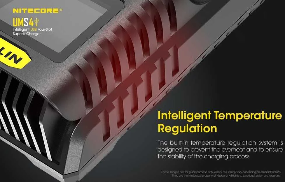Nitecore UMS4 4 x Penlite įkroviklis (AA/AAA) su indikatoriumi