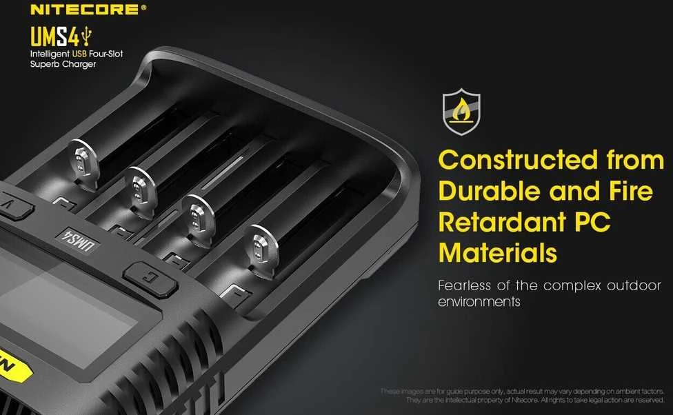 Nitecore UMS4 4 x Penlite įkroviklis (AA/AAA) su indikatoriumi