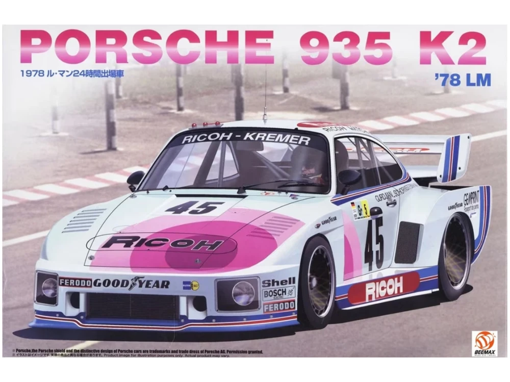 Nunu Beemax Beemax Porsche 935 K2 1978 Le Mano 24 val. 1/24 surenkamas modelis (24025)