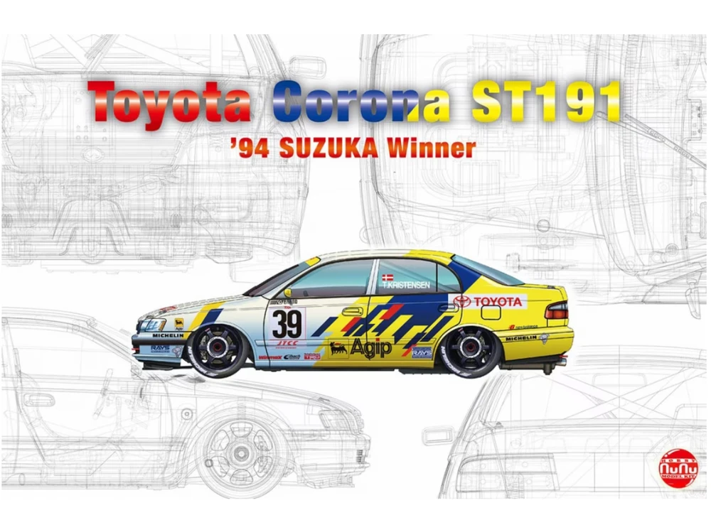 Nunu Beemax Beemax Toyota Corona ST191 1994 Suzuka 500 km nugalėtojas 1/24 modelio rinkinys