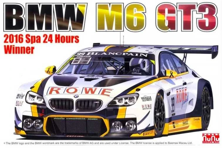 Nunu Beemax BMW M6 GT3 Rowe 24h Spa 2016 surenkamas plastikinis 1/24 rinkinys