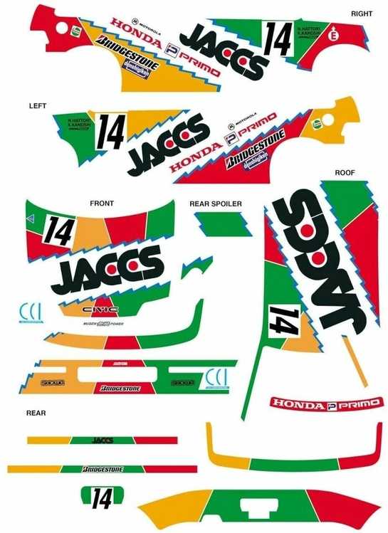 Nunu Beemax Honda Civic EF9 JACCS 1992 Group A 1/24 plastikinis surinkimo rinkinys