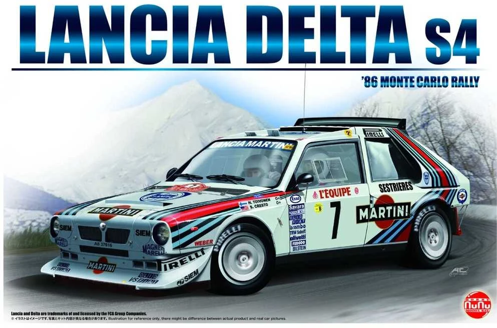 Nunu Beemax Lancia Delta S4 Monte Carlo 1986 1/24 plastikinis surenkamas modelis