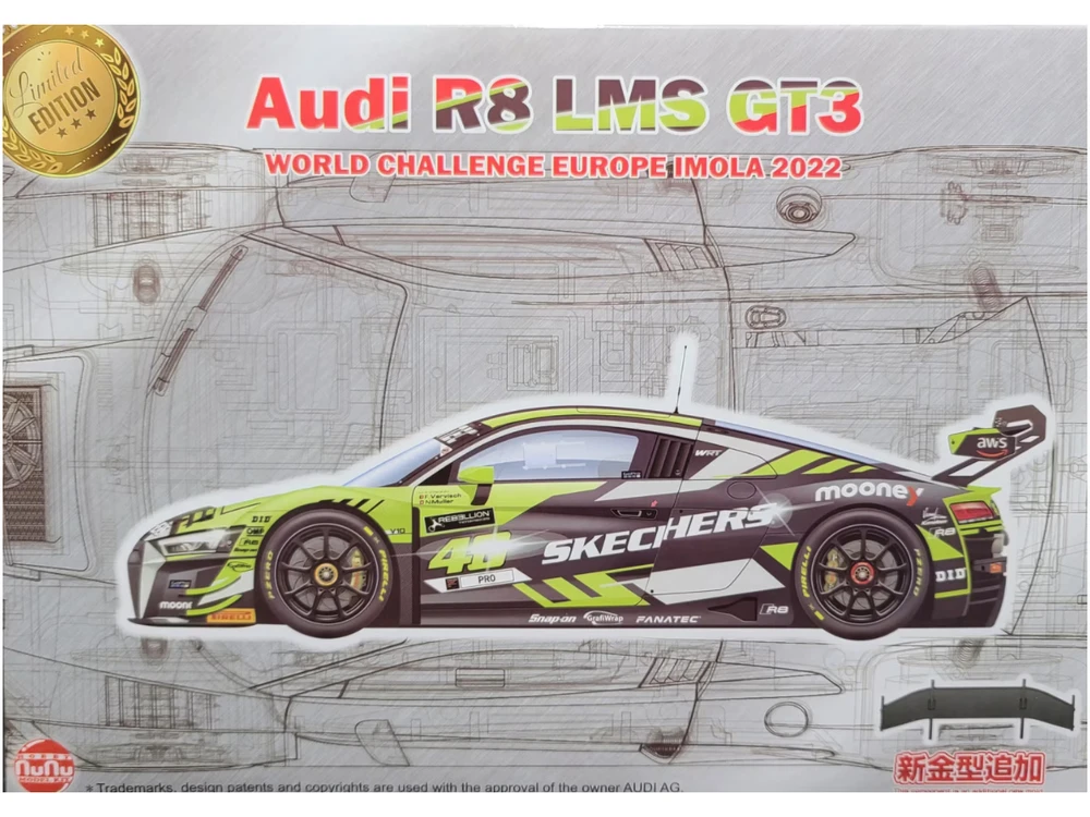 Nunu Beemax NuNu Audi R8 LMS GT3 Imola 2022 1/24 plastikinis surenkamas modelis