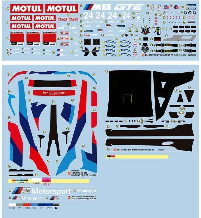 Nunu Beemax NuNu BMW M8 GTE Daytona 2020 1/24 plastikinis surinkimo rinkinys