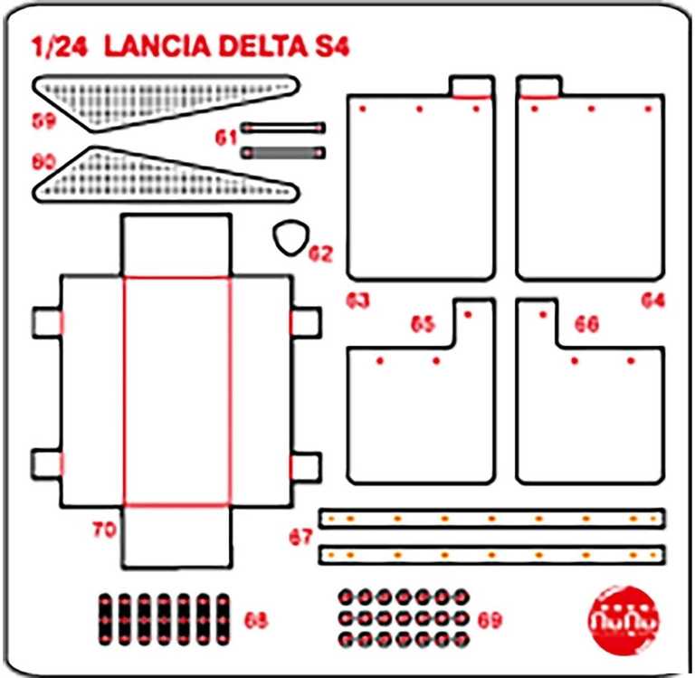 Nunu Beemax NuNu Lancia Delta S4 ’86 Monte Carlo 1/24 detalizavimo rinkinys E24030