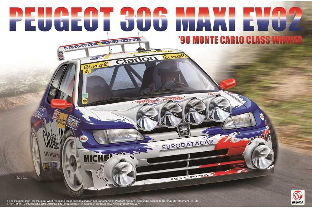 Nunu Beemax Peugeot 306 Maxi EVO2 Monte Carlo 1998 sportinis modelis 1/24 Beemax