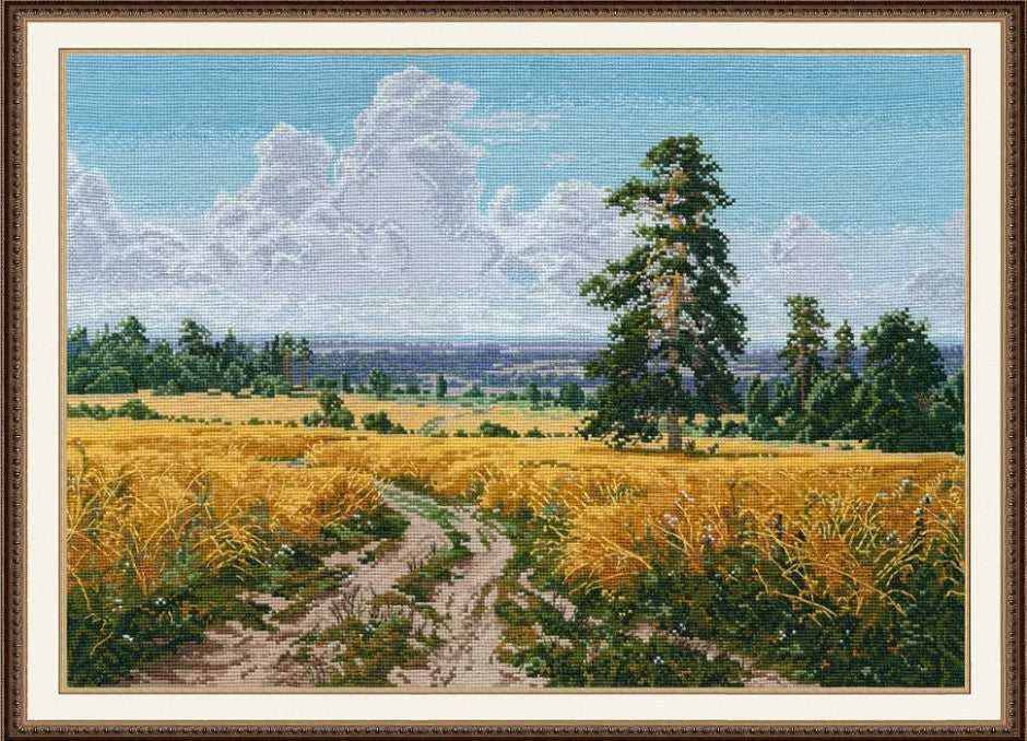 Oven Kryželiu siuvinėjimo rinkinys „Rugpjūtis“: Zweigart 18, 38×27 cm, PNK Kirov
