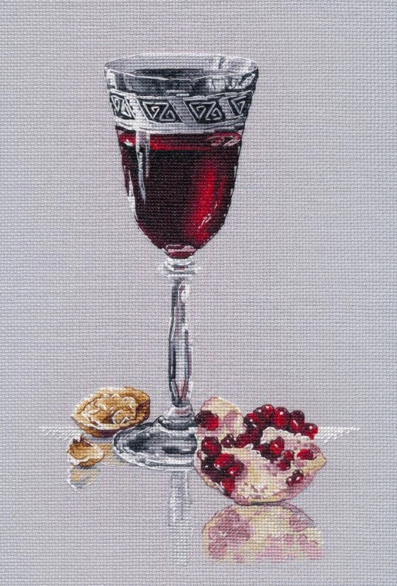 Oven Siuvinėjimo kryželiu rinkinys „Granatų žvilgesys“ 17×25 cm
