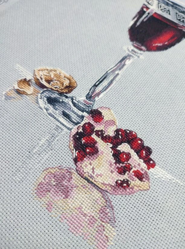 Oven Siuvinėjimo kryželiu rinkinys „Granatų žvilgesys“ 17×25 cm