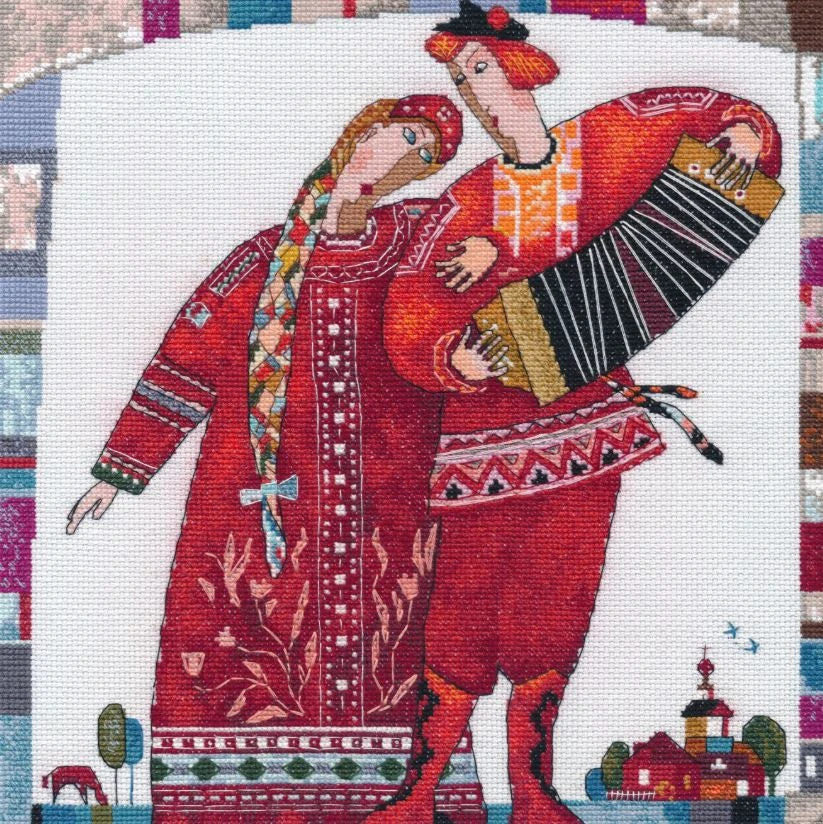 Oven Siuvinėjimo kryželiu rinkinys „Grok, armonika“ 25×25 cm