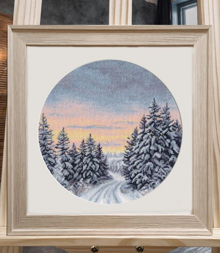 Oven Siuvinėjimo kryželiu rinkinys „Žiemos metas“ 25 x 25 cm