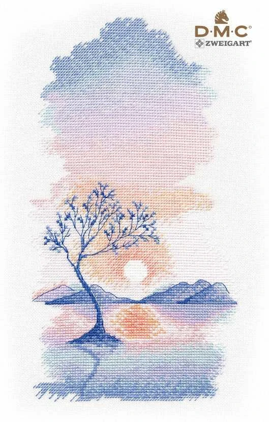 Oven Siuvinėjimo rinkinys kryželiu „Saulėlydis“, DMC, Zweigart, 15×26 cm