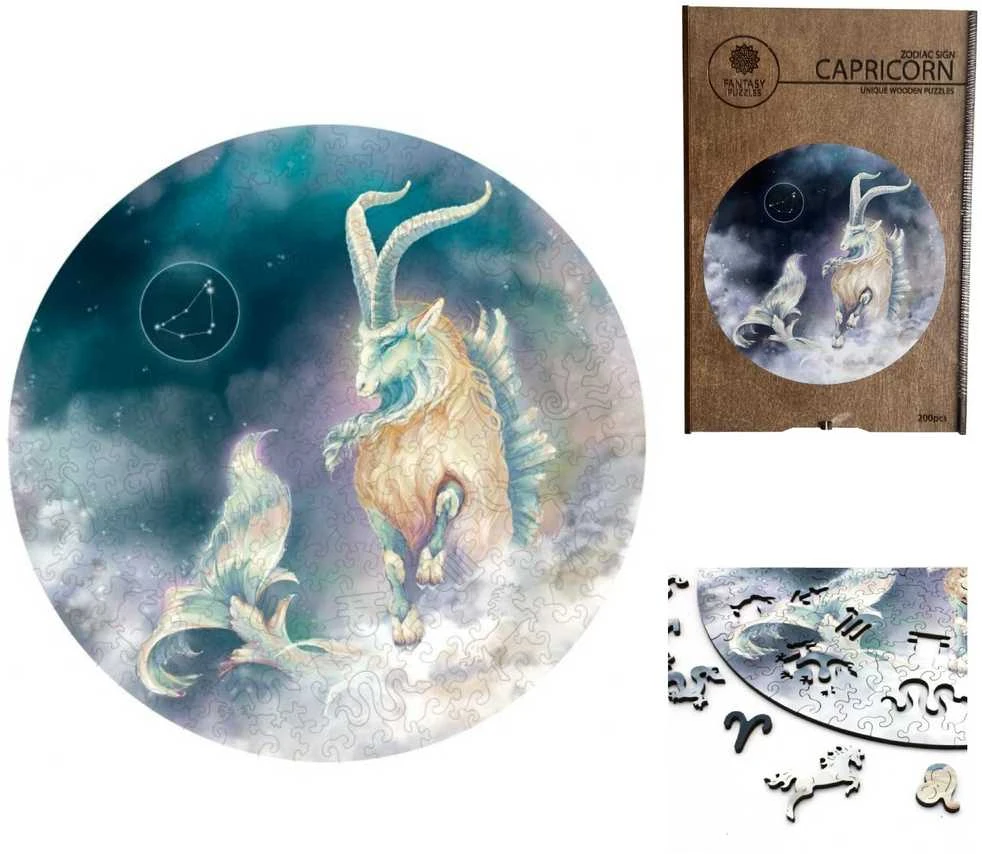 Fantasy Puzzles Dėlionė Iš Medžio Ožiaragis (Zodiakai, 200 Detalių)