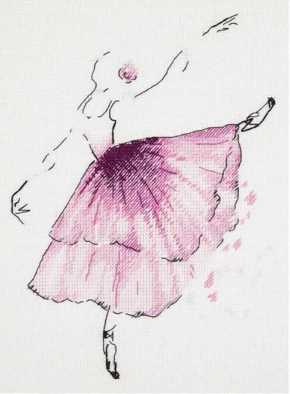 Panna Klart Elegantiškas siuvinėjimo rinkinys kryželiu „Balerina su anemonėmis“