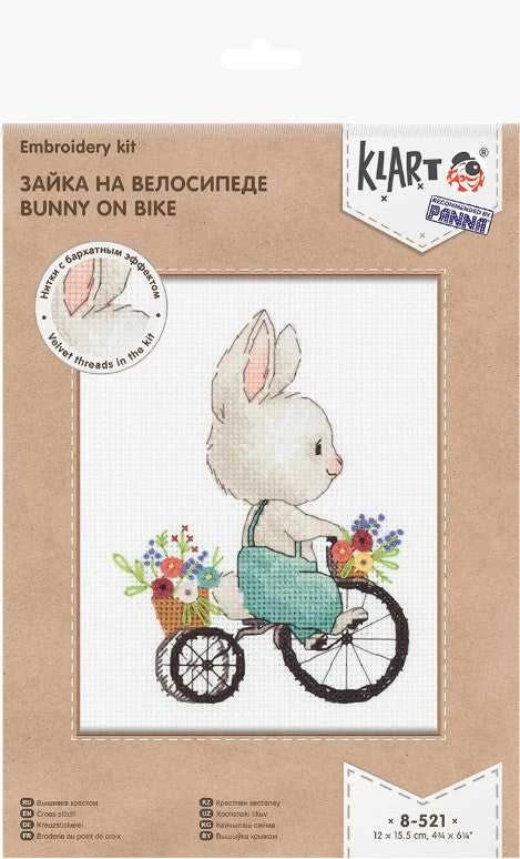 Panna Klart KLART kryželių siuvinėjimo rinkinys „Triušis ant dviračio“ – vaikams