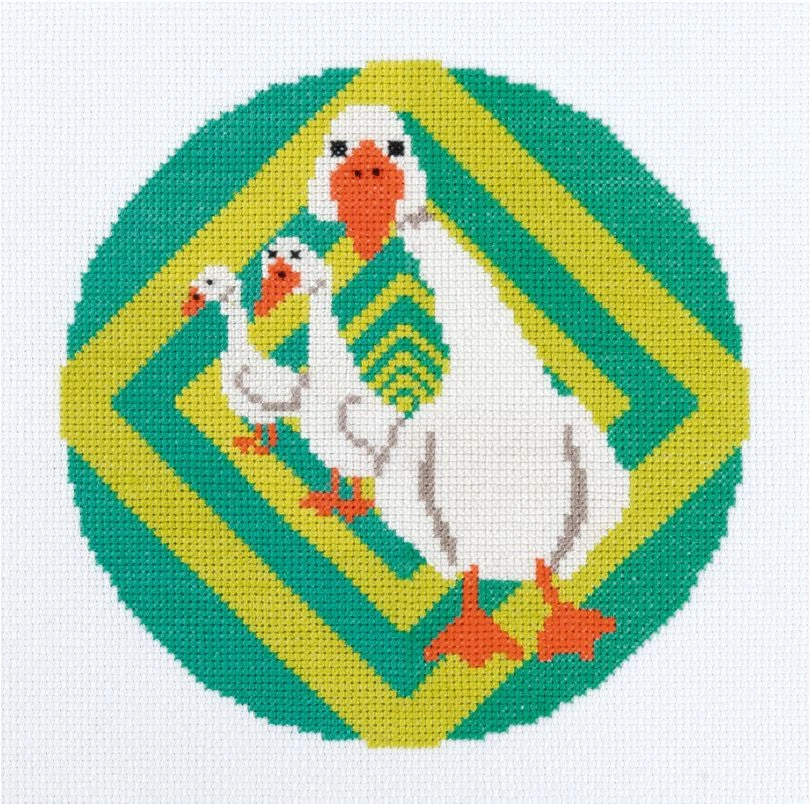 Panna Klart Kryželiu siuvinėjimo rinkinys „Hipnozinės žąsys“, 17x17 cm