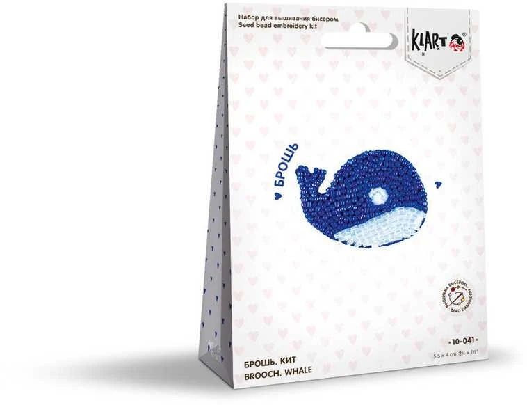 Panna Klart Kryželiu siuvinėjimo rinkinys segė „Banginis“ 5,5×4 cm