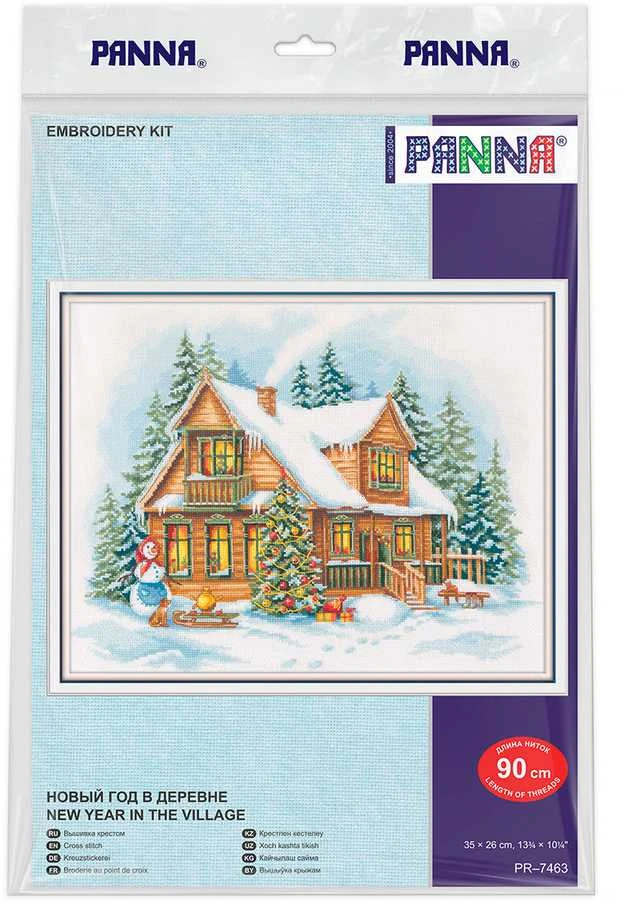 Panna Klart Kryželių siuvinėjimo rinkinys „Naujieji metai kaime“ 35×26 cm PANNA