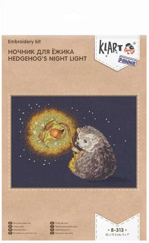 Panna Klart Kryželiu siuvinėjimo rinkinys Mielas ežiukas nakties šviesoje