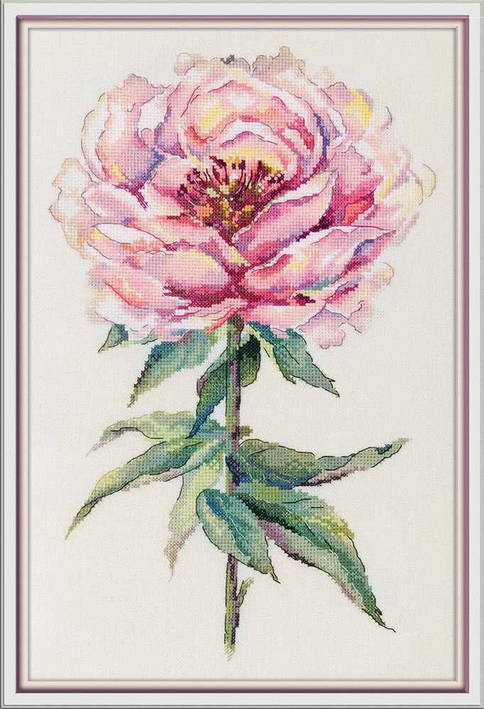 Panna Klart Kryželių siuvinėjimo rinkinys „Bijūnas“ 25,5×38,5 cm – elegancija namams