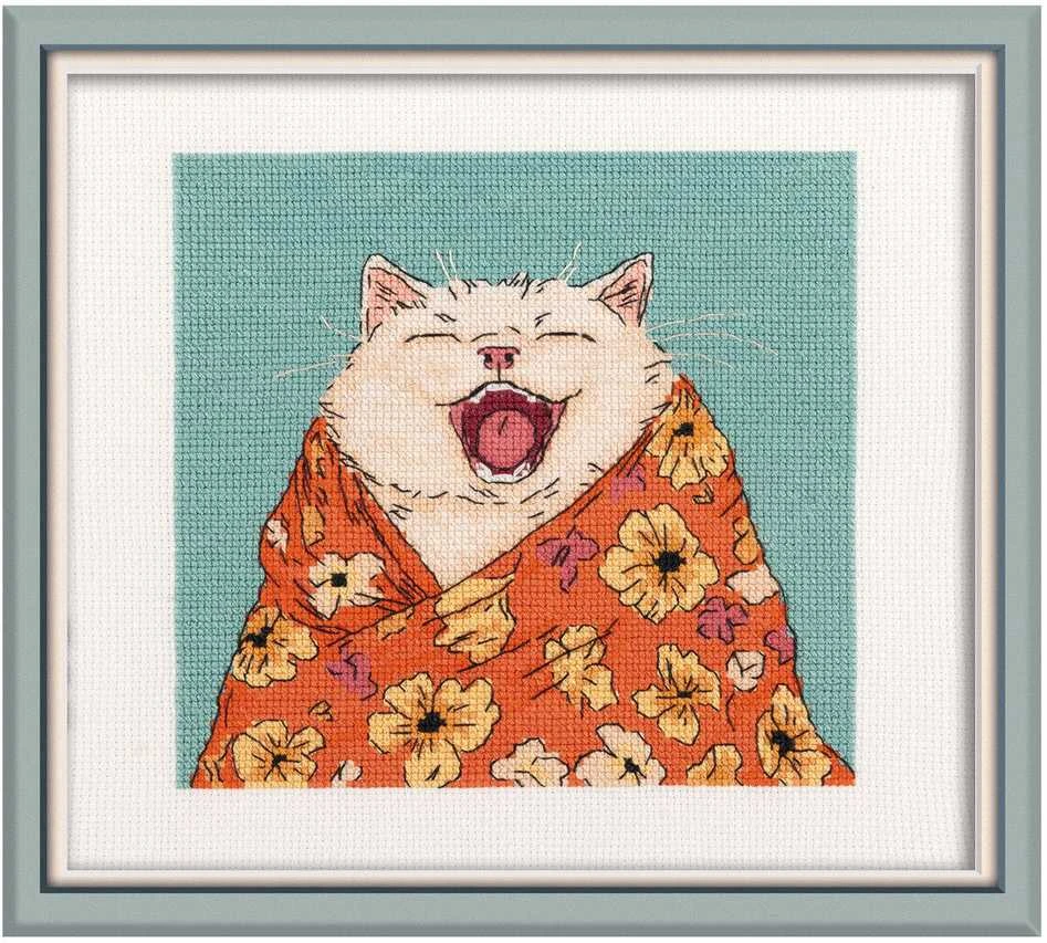 Panna Klart PANNA siuvinėjimo kryželiu rinkinys „Mieguistas katinas“ 15x15 PK-7533
