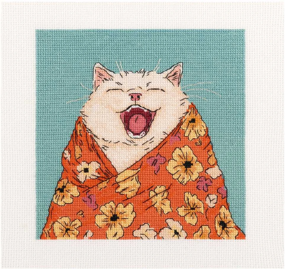 Panna Klart PANNA siuvinėjimo kryželiu rinkinys „Mieguistas katinas“ 15x15 PK-7533