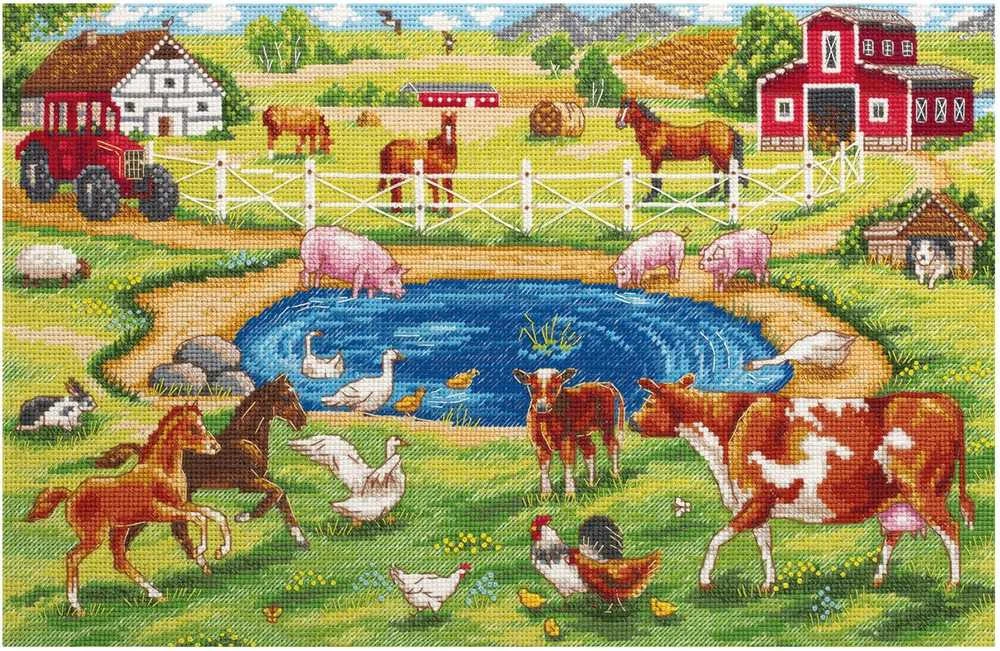 Panna Klart Siuvinėjimo kryželiu rinkinys PANNA „Rytas ūkyje“ 33,5x21,5 cm