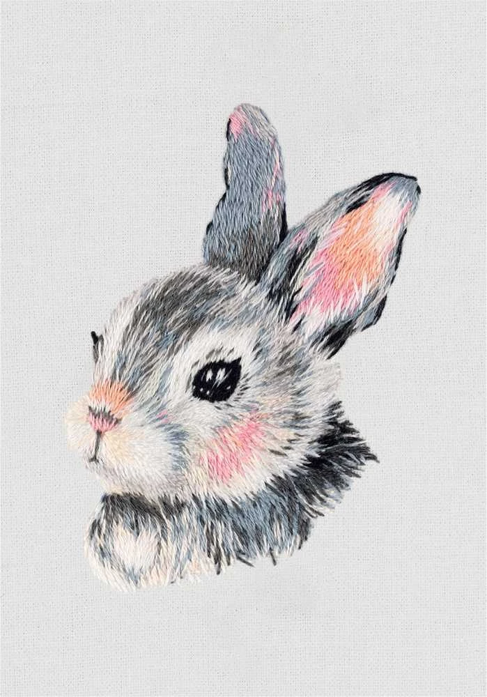 Panna Klart Siuvinėjimo kryželiu rinkinys „Mažas zuikis“ 8×6 cm pradedantiesiems