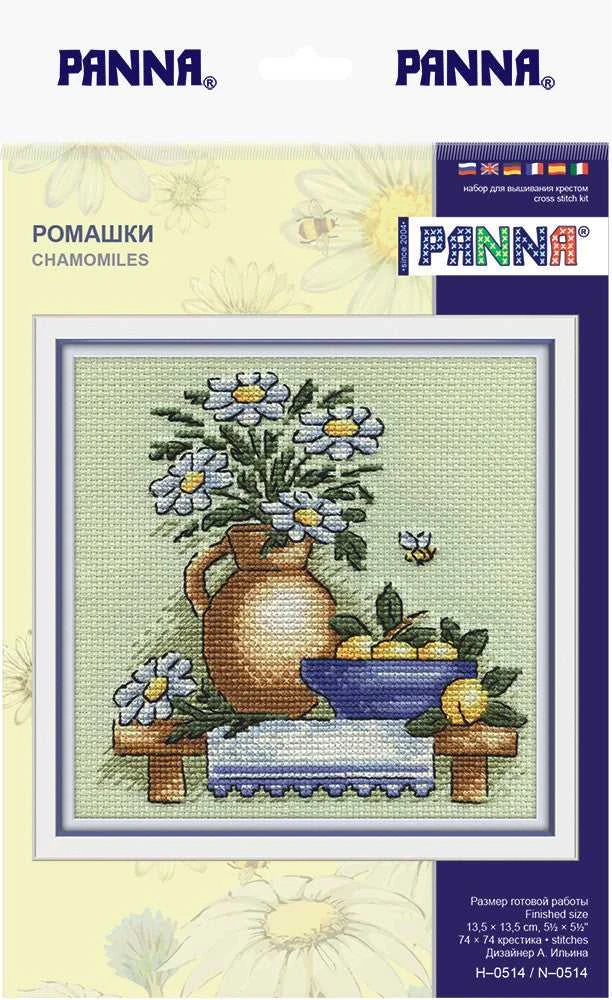 Panna Klart Siuvinėjimo kryželiu rinkinys „Ramunėlės“ – kūrybai ir dovanai