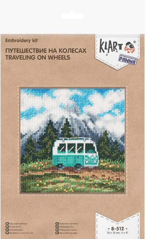 Panna Klart Siuvinėjimo rinkinys kryželiu „Kelionė ant ratų“ – kelionių gerbėjams