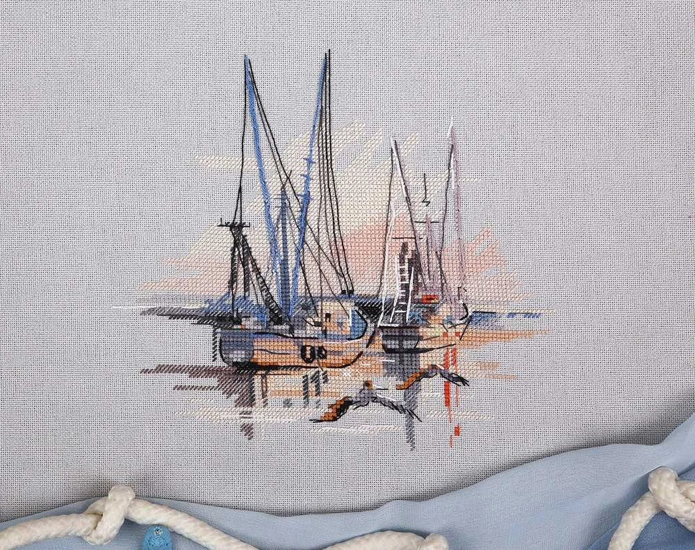 Panna Klart Siuvinėjimo rinkinys kryželiu „Čarlstono uostas“ – 20,5×18,5 cm