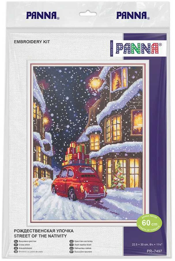 Panna Klart Siuvinėjimo rinkinys kryželiu „Kalėdų gatvė“ PANNA 22,5x30 cm