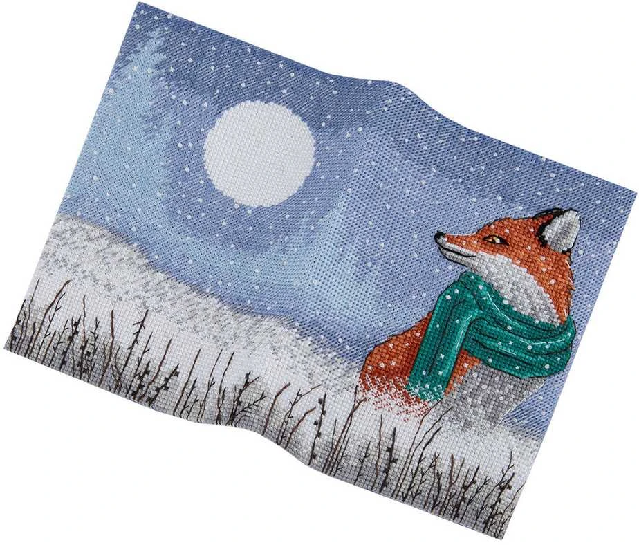 Panna Klart Siuvinėjimo rinkinys pasui „Žiemos lapė“, 20×13,5 cm, PANNA