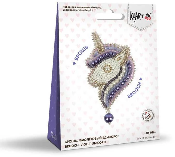 Panna Klart Siuvinėjimo rinkinys sagei: violetinis vienaragis – puiki dovana vaikams
