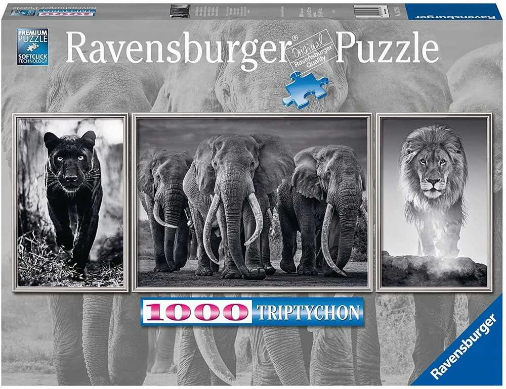 Ravensburger Dėlionė 1000 vnt. - Juodai balti gyvūnai