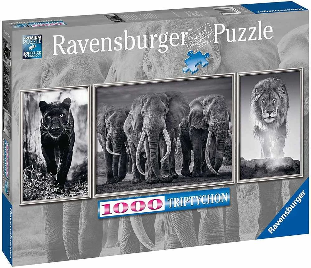 Ravensburger Dėlionė 1000 vnt. - Juodai balti gyvūnai