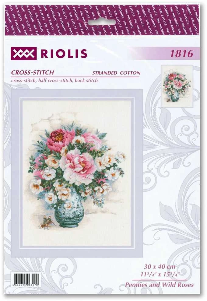 Peonies and Wild Roses siuvinėjimo rinkinys iš RIOLIS Nr.: 1816